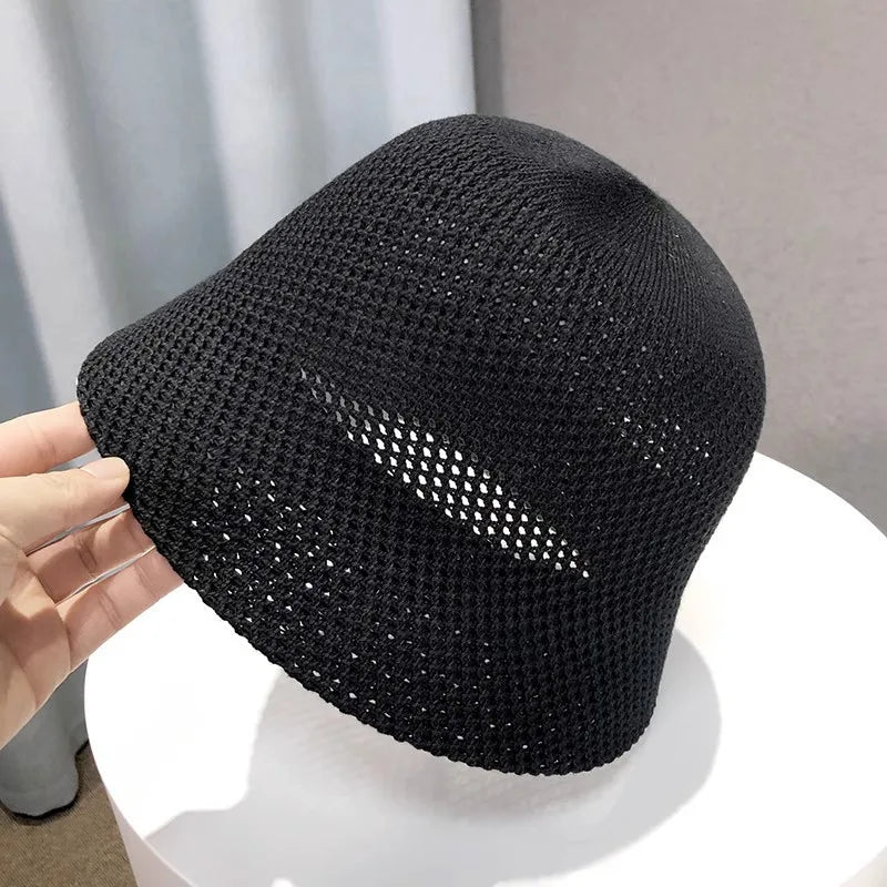 Women's Breathable Bucket Sun Hat, Foldable Panama Beach Cap — view 5 of hats