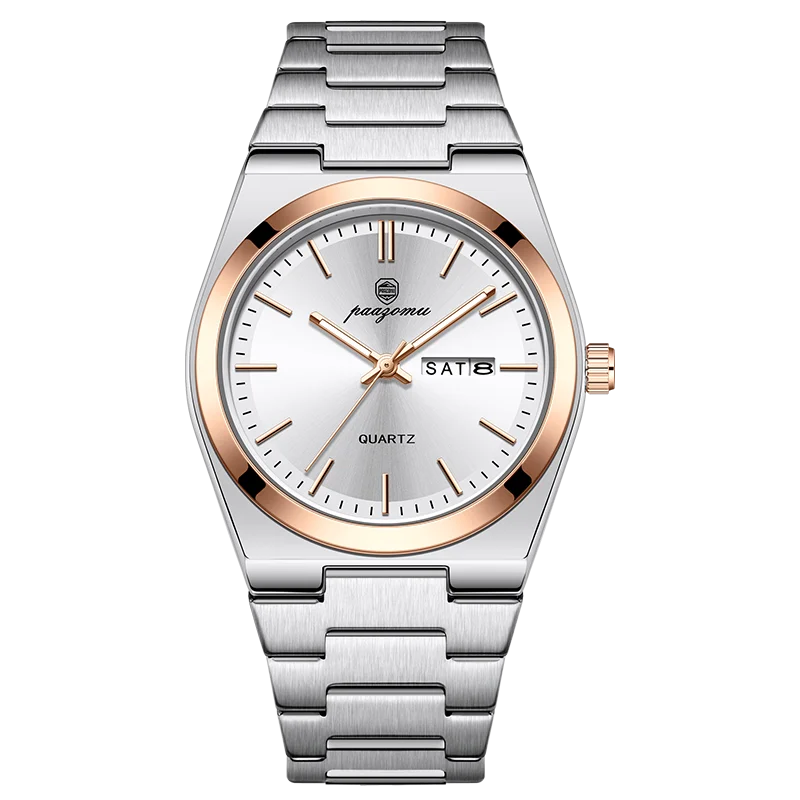 PAAZOMU Men's Chronograph Watch — Stainless Steel Waterproof Luminous Quartz Wristwatch — view 12 of watches