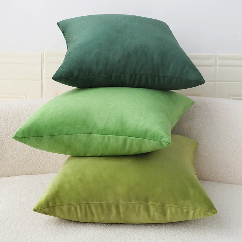 Green Velvet Cushion Cover &mdash; 18&times;18 in Nordic Decorative Pillowcase for Living Room Sofa — view 3 of cushion covers & pillow cases