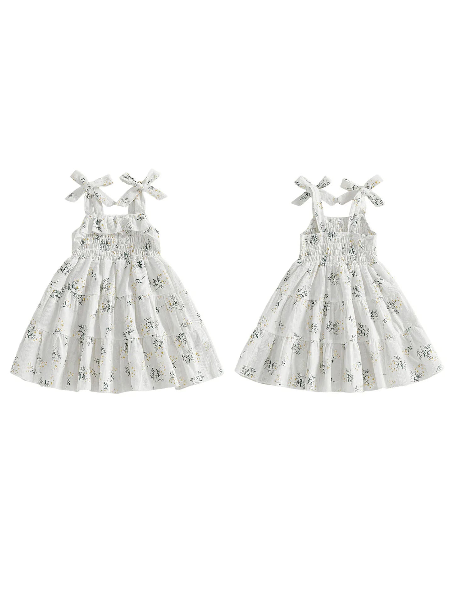 Toddler Floral A-Line Dress - Sleeveless Tie-Shoulder Summer Dress — view 4 of toddler dresses