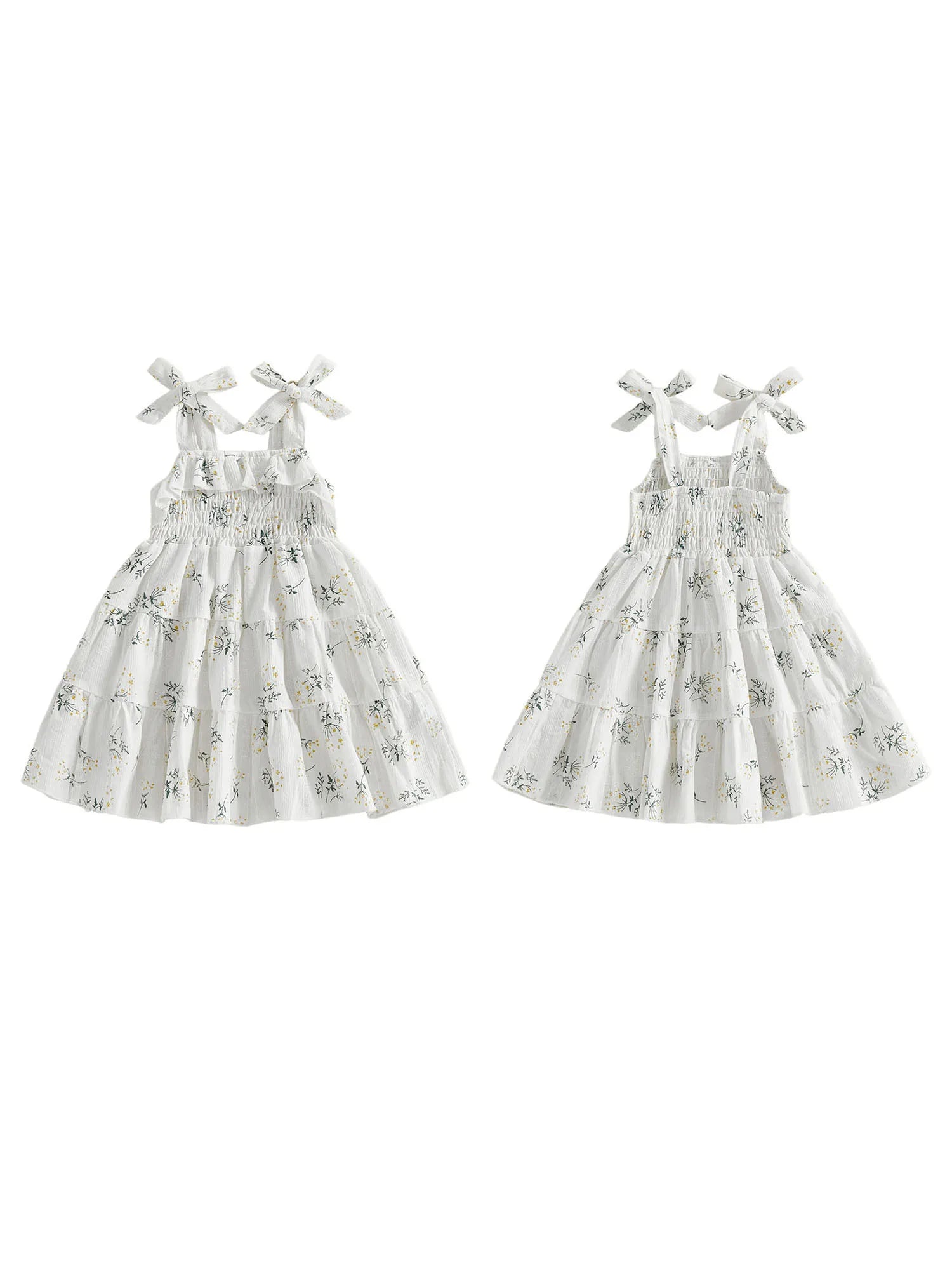 Toddler Floral A-Line Dress - Sleeveless Tie-Shoulder Summer Dress — view 4 of toddler dresses