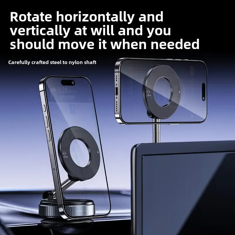 Foldable Magnetic Car Phone Mount – Vacuum Suction Cup 360° Rotating Multi-Angle Holder — view 6 of electronics & gadgets