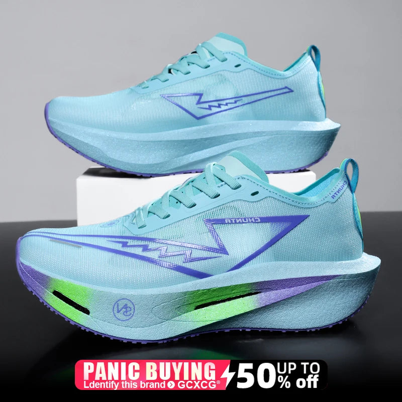All-Season Carbon Plate Marathon Sneakers — Lightweight Athletic Running Shoes Unisex — view 3 of athletic & training