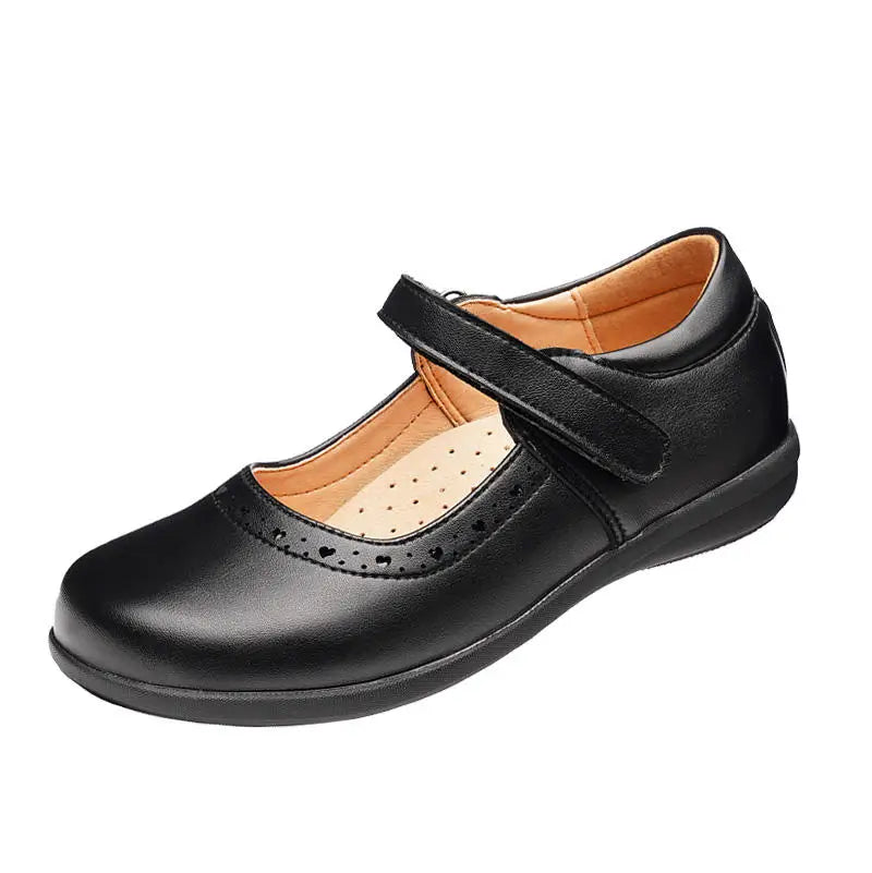 Girls’ Black Flat Mary Jane School Shoes – Comfortable Soft-Bottom Princess Shoes for Daily Wear