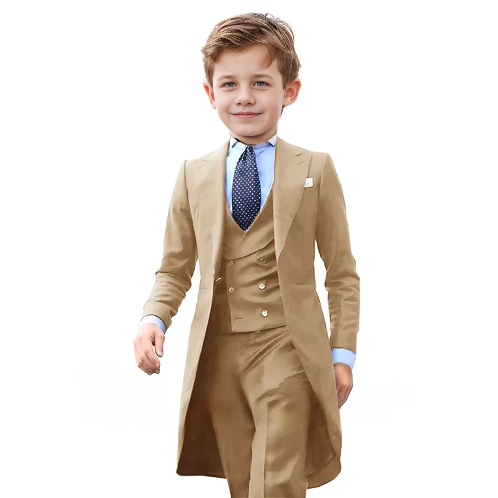 Formal Set For child Jacket For Boy Blazer Tuxedo  Suits For Boys 3 Piece Party  Costume Wedding Dress  Piano Performance