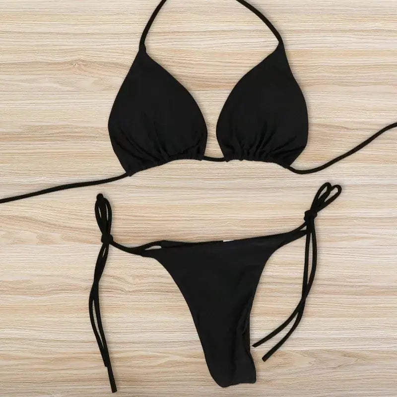 Women's Neck-Strap Bikini Swimsuit — Adjustable Two-Piece Summer Swimwear — view 2 of swimwear