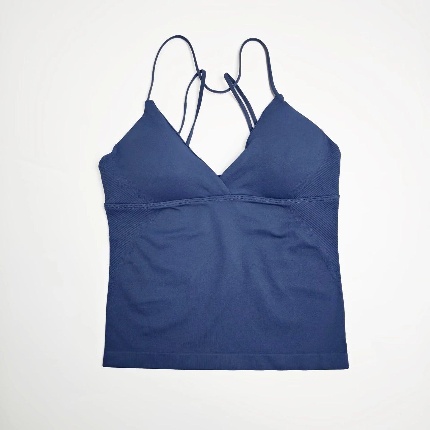 Women's Activewear Twist-Front Longline Workout Tank — Seamless Built-In Bra Yoga Top — view 16 of women's activewear