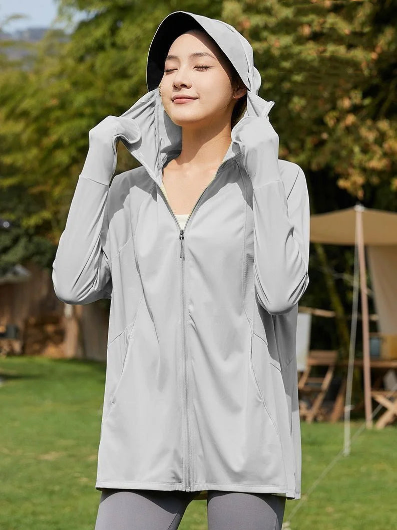 Running Sun Protective Clothing 2024 Women Fashion Slim Fit Jackets Anti-UV Long Sleeve Yoga Coat for Outdoor Sportswear Summer