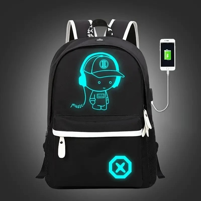 Children Backpack School Bags For Boy Girls Anime Luminous School Backpack Kids Waterproof Book Bag USB Charging SchoolBag Gift