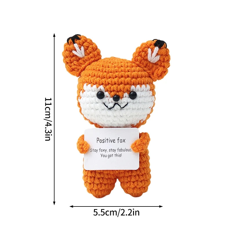 Home Decor Hand-Woven Crochet Ornament — Funny Vegetable Animal Doll with Hugging Card, Positive Energy Desk Accent & Gift — view 10 of home decor