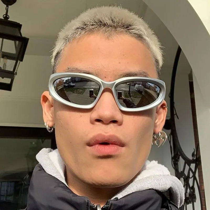 Y2K Wraparound Sunglasses — Unisex Punk Vintage UV400 Sun Glasses — view 2 of sunglasses