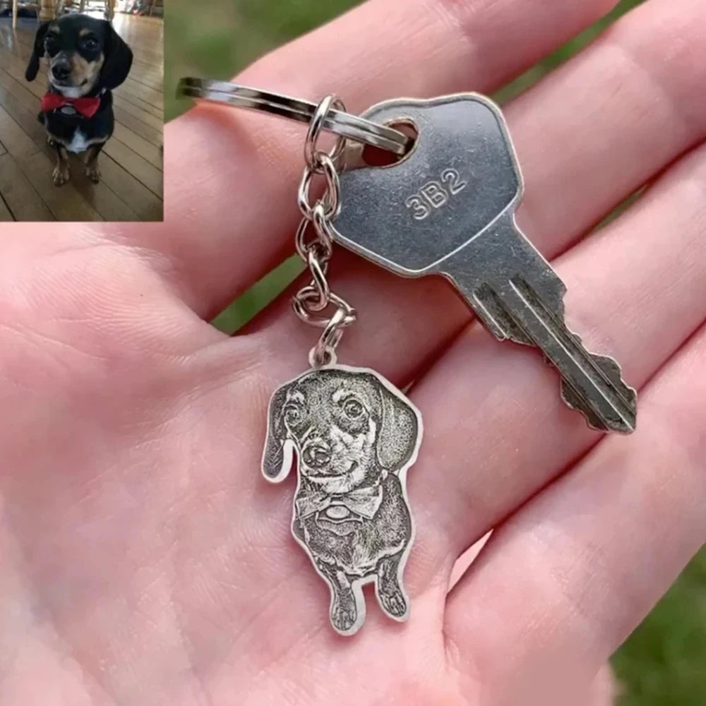 Personalized Pet Photo Necklace Engraved Pendant Custom Memorial Gift for Dog Cat Lovers — view 3 of necklaces