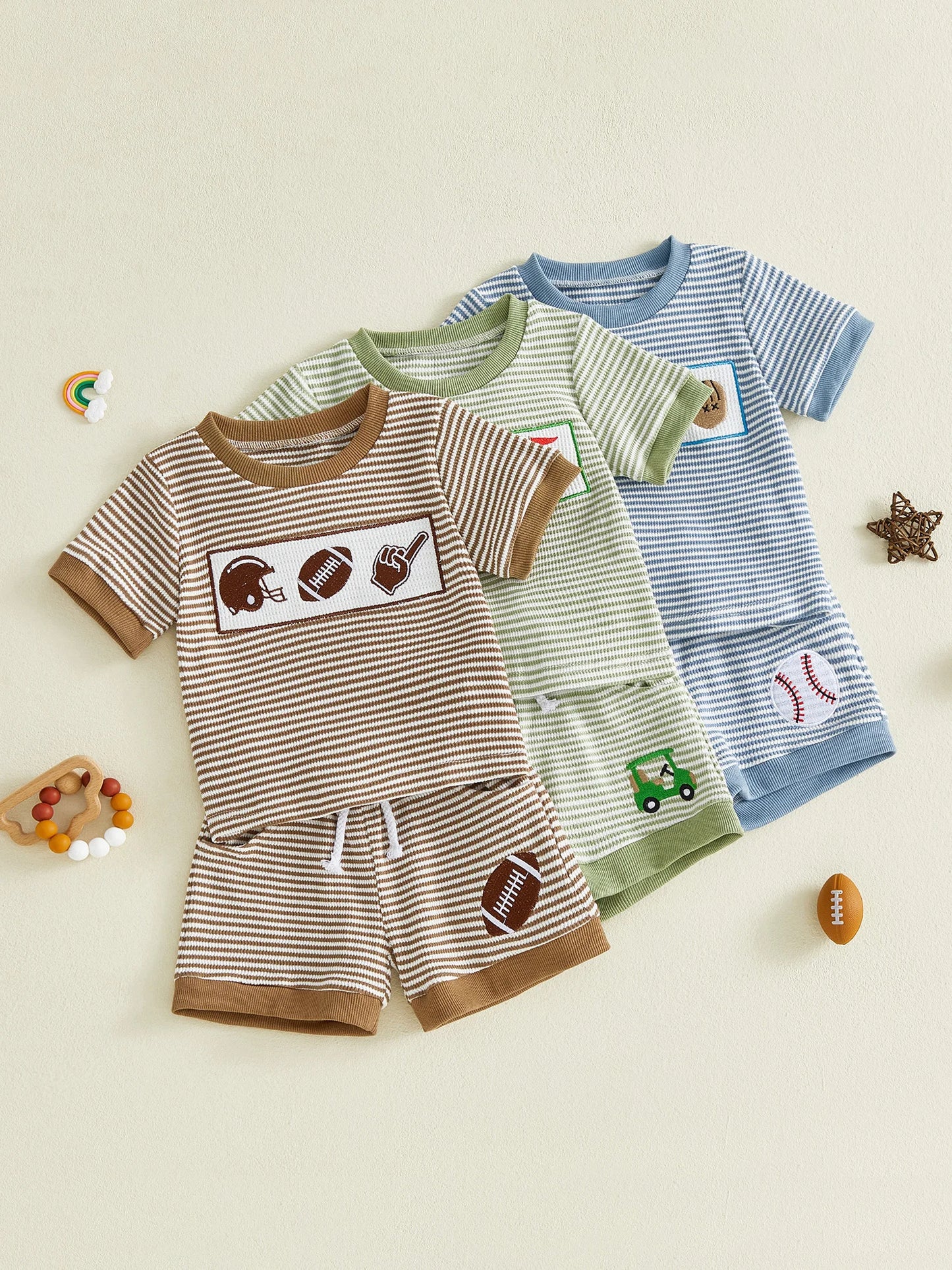 Infant Baby Sport Embroidered Spring Set - Polka Dot Top with Pants — view 3 of infant sets