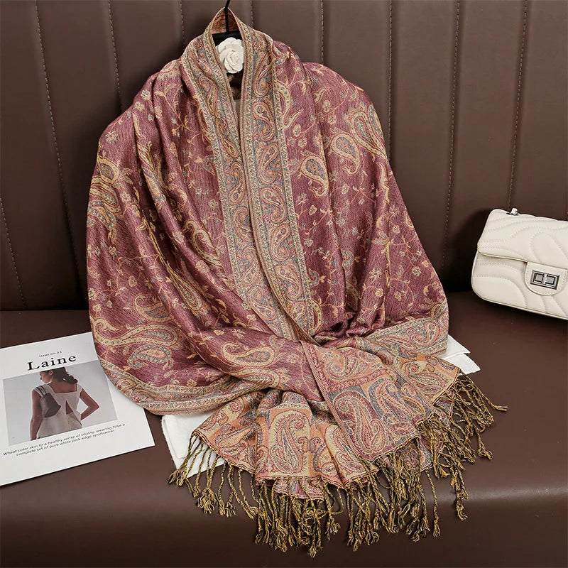 Hijab Scarf Long Pashmina — Lightweight Modest-Fashion Essential Cashmere Shawl Turban Head Wrap