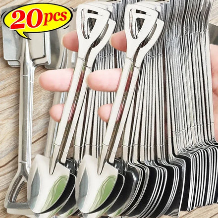 Mini Stainless Steel Dessert Spoons &mdash; Gold &amp; Silver Coffee, Fruit &amp; Ice Cream Teaspoons Set — view 1 of dining & tableware