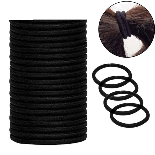 10/30/50pcs 4MM Black Ponytail Holder Elastic Hair Bands Scrunchies For Women Men Girl Lady Hairband Leagues Headband Accessory — view 1 of product
