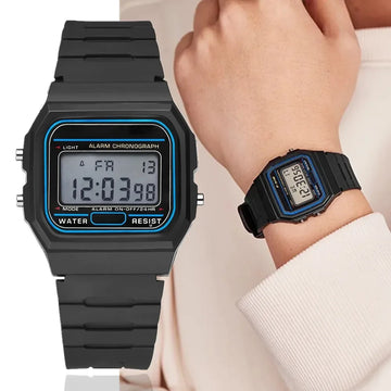 Men's Square LED Digital Sport Watch — Minimalist Silicone Strap Electronic Wristwatch — view 1 of watches