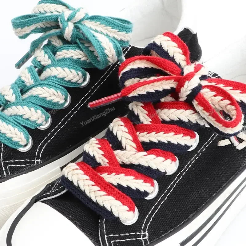 Wheat Cotton Shoelaces — Wide Premium Sneaker Laces (1 Pair) — view 2 of shoe accessories