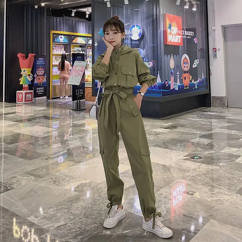 Overalls one-piece suit new spring and autumn clothes show slim handsome loose