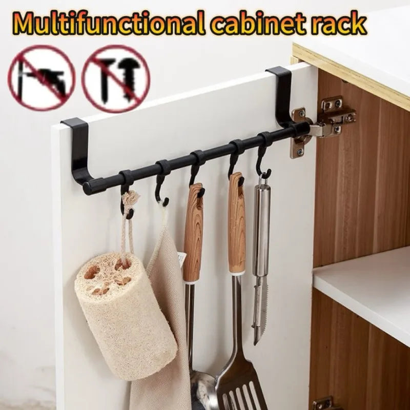 Stainless Steel Cabinet-Door Towel Bar — Kitchen & Bathroom Hanging Wipe Rack — view 6 of kitchen gadgets