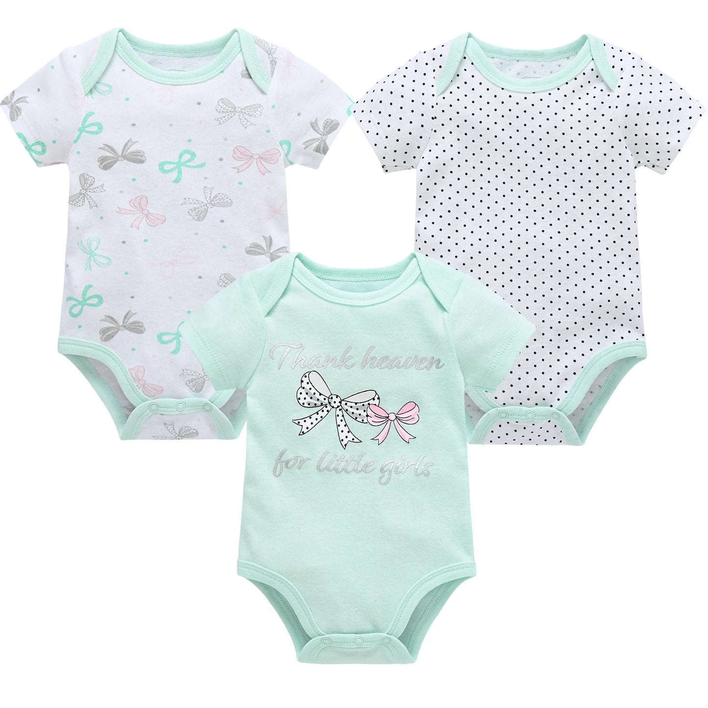 Baby Girls Cotton Bodysuit 3 & 6 Pack - Short Sleeve Newborn Onesies — view 15 of baby bodysuits