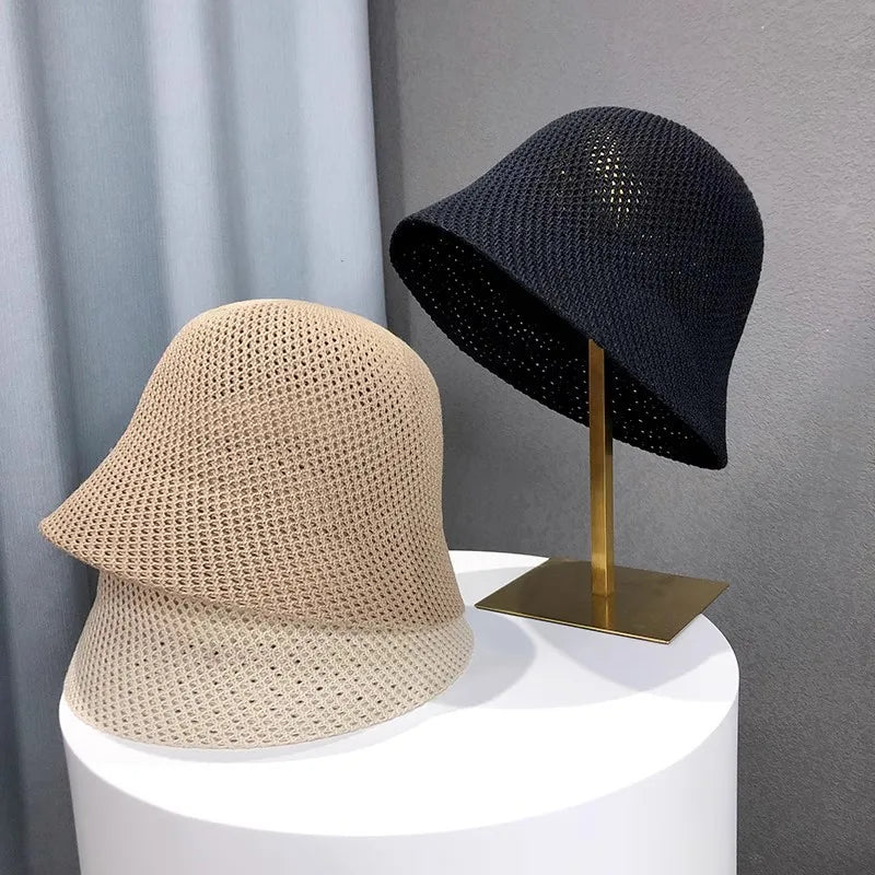 Women's Breathable Bucket Sun Hat, Foldable Panama Beach Cap — view 3 of hats