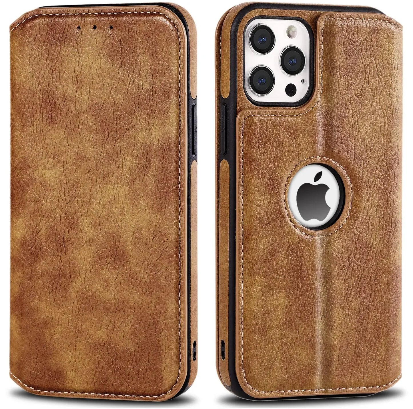 RFID-Blocking Leather Wallet Case for iPhone 11–16 Pro Max Slim Flip — view 9 of phone cases