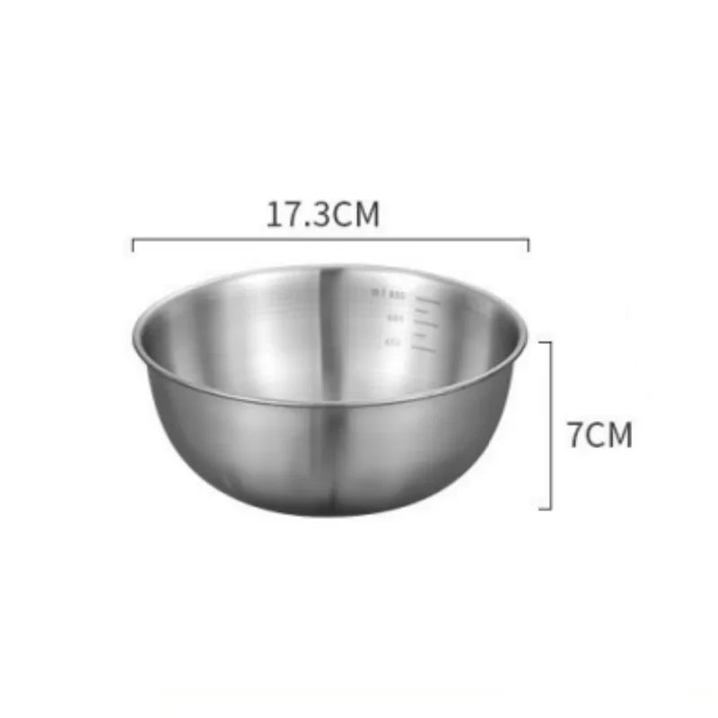 Stainless Steel Mixing Bowl Set with Measuring Scale 3-Piece Cooking Baking Food Prep Bowls — view 9 of food storage