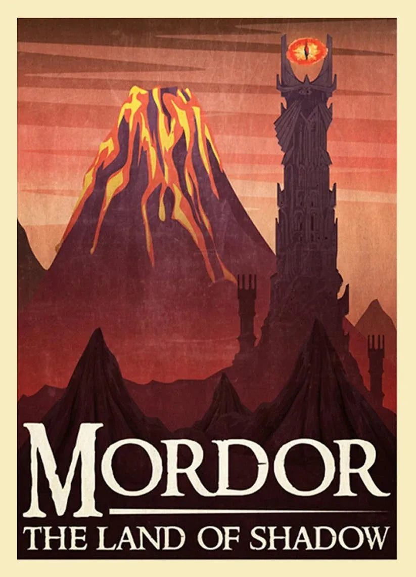 Middle-Earth Travel Canvas Poster &mdash; Vintage Lord of The Rings Fantasy Movie Wall Art