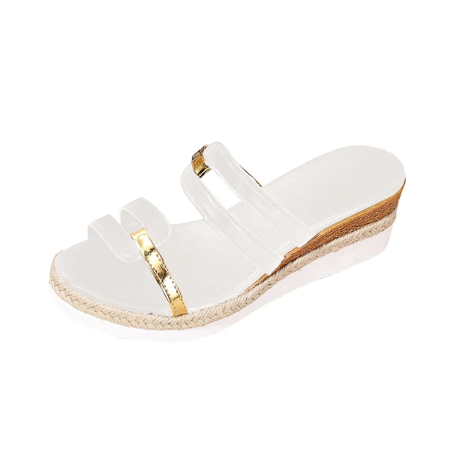 Women's Color-Block Slide Sandals — Cushioned Comfort Summer Slides — view 4 of sandals