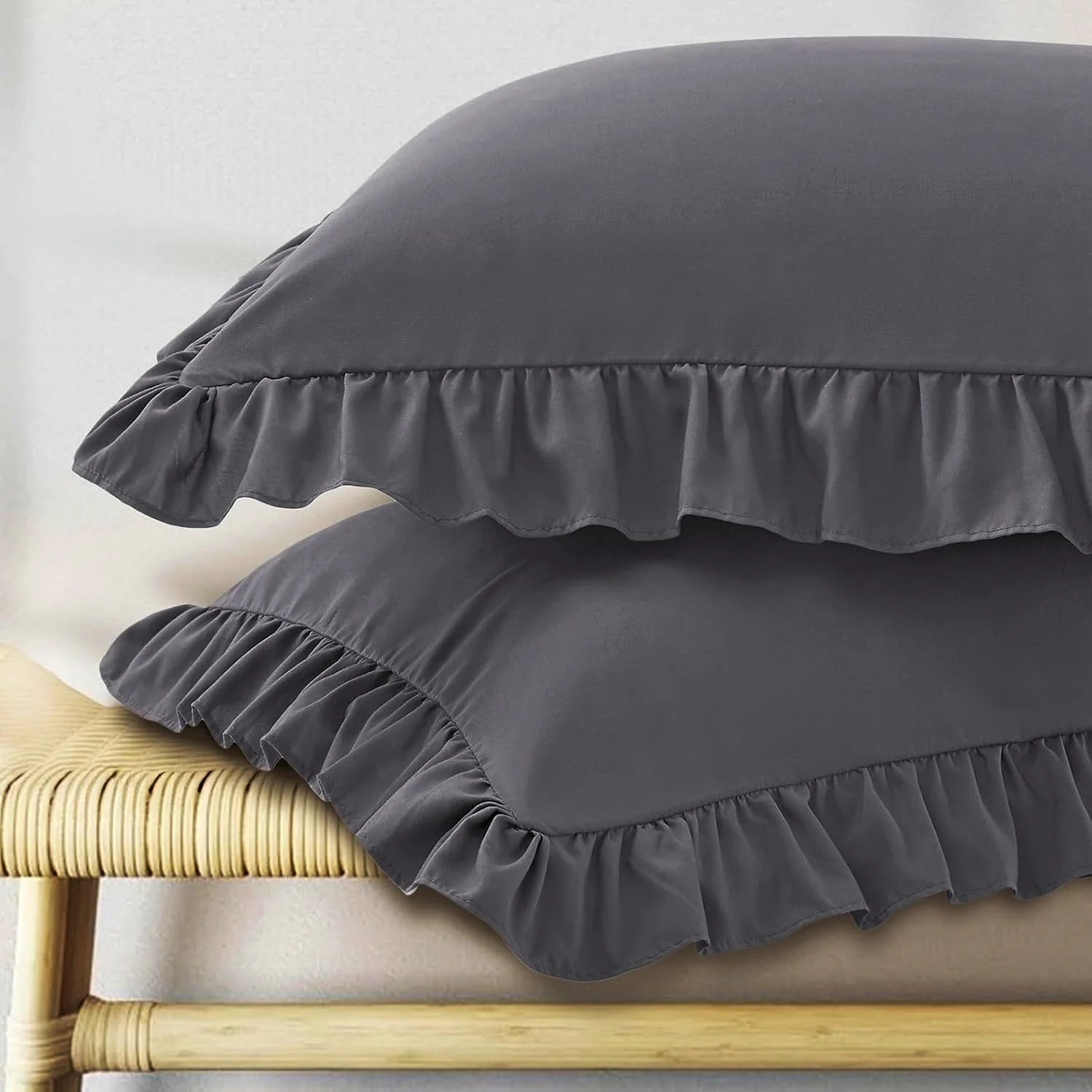 Ruffled Pillow Covers Set of 2 &mdash; Wrinkle-Resistant Envelope-Closure Pillow Shams — view 8 of cushion covers & pillow cases