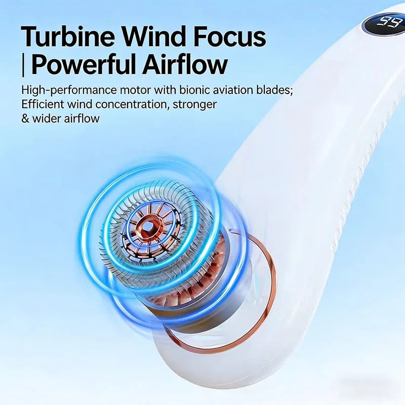 Mini Bladeless Neck Fan, 5 Speeds, USB Rechargeable Sport Fan — view 4 of personal fans