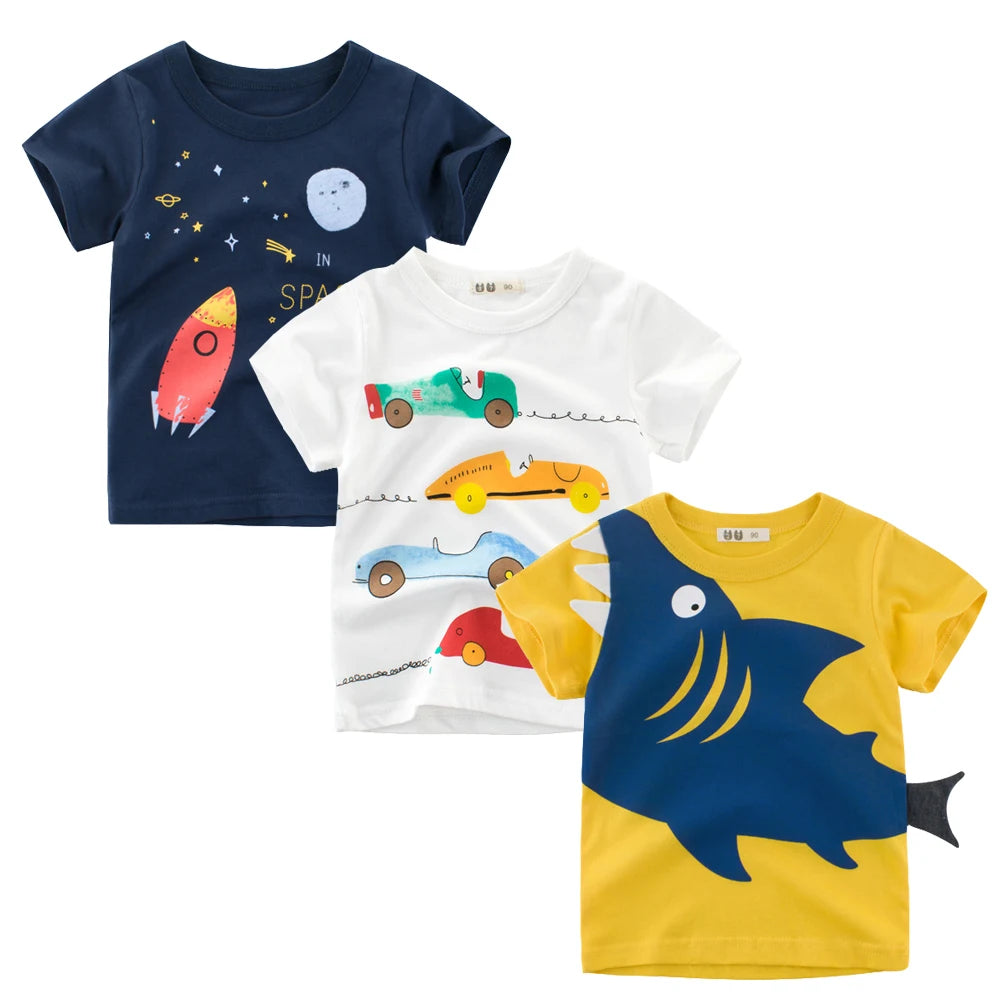 Times' Favorite Boys’ Cartoon T-Shirt – Cotton Summer Half Sleeve O-Neck Tee