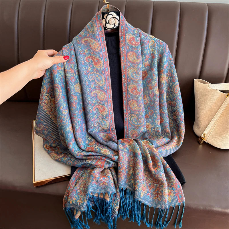 Pashmina Scarf in 58 Signature Shades — Cashmere-Feel Women's Tassel Shawl Wrap Color Stack — view 18 of scarves & wraps