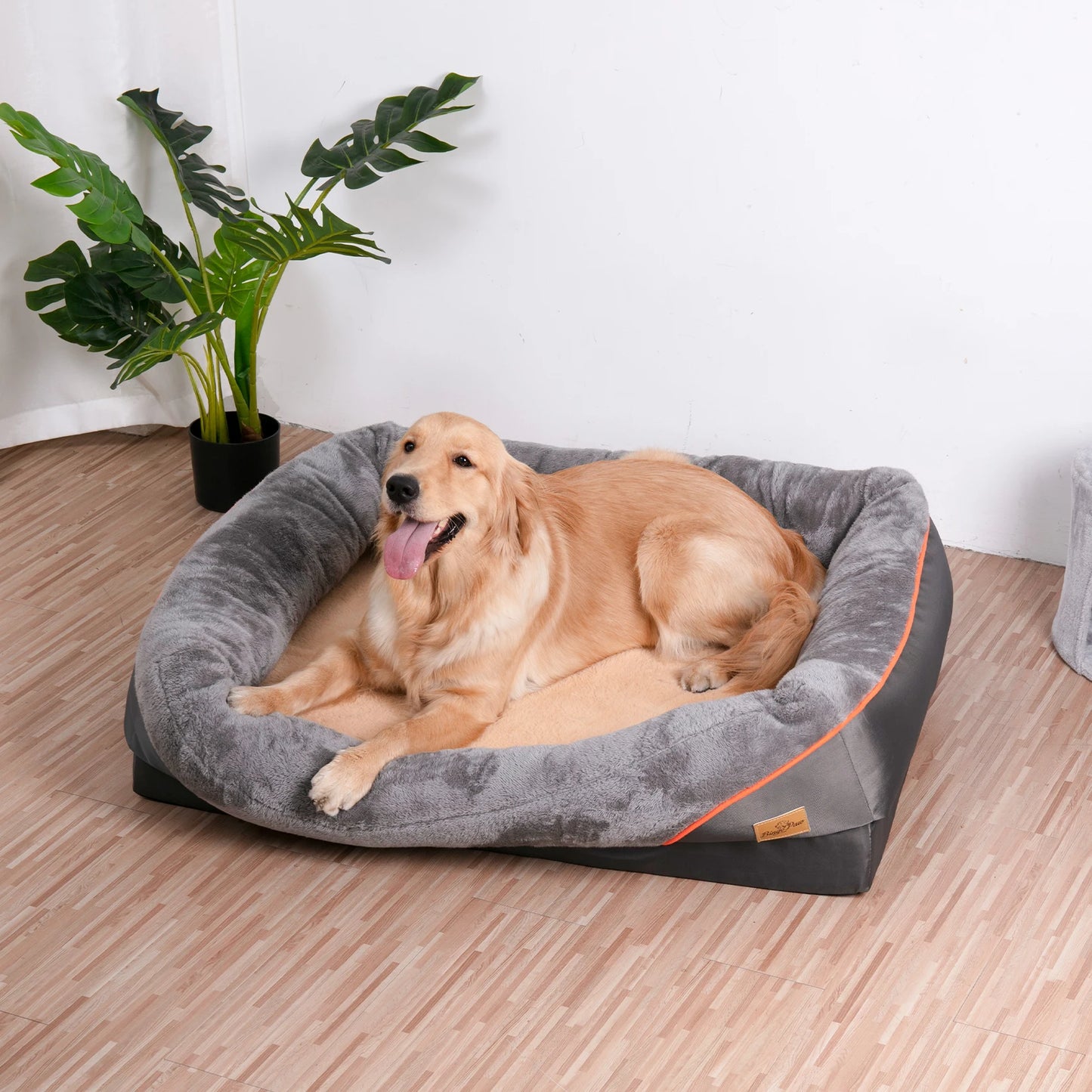 Orthopedic Dog Bed (L–3XL) – Super Soft Foam Pet Sleeping Mat with Bolster & Removable Cover — view 2 of home & kitchen