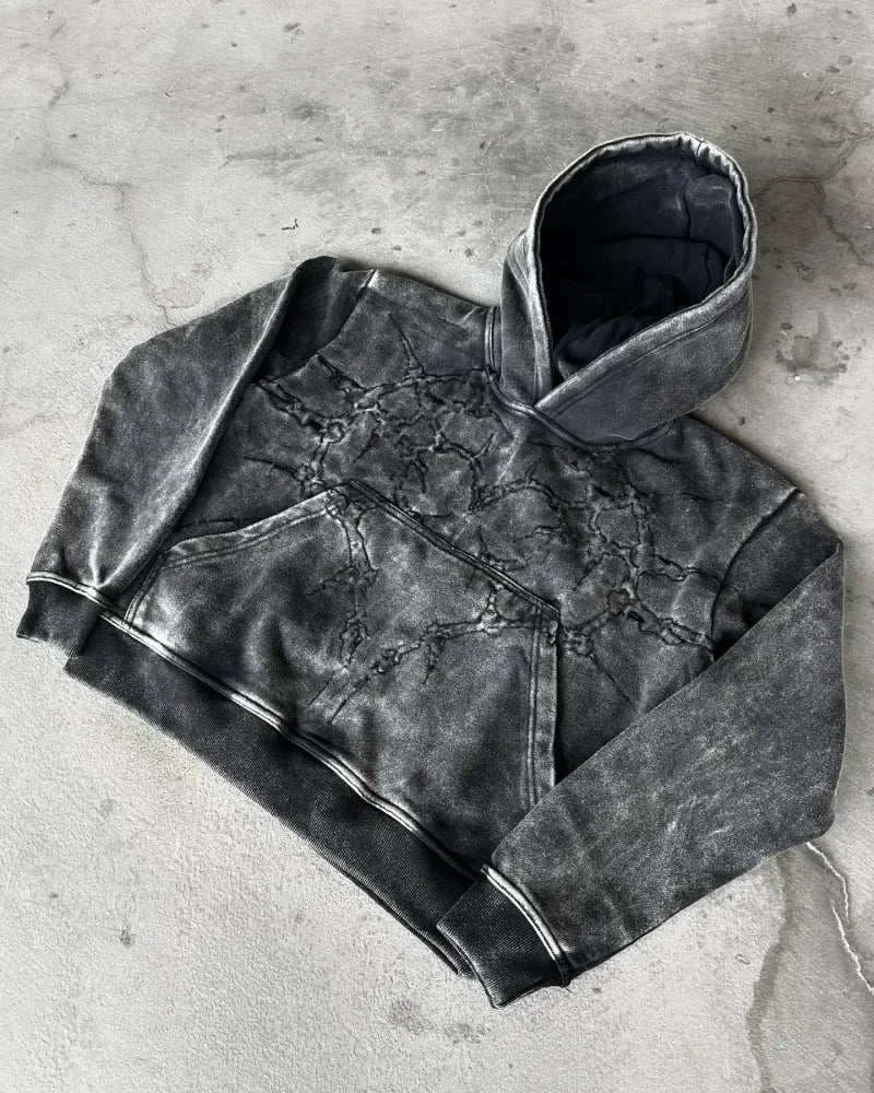 Y2k Zip Up Hoodies Women Street Hip Hop Retro Fashion high quality Embroidery Washing Long Sleeve Coats Loose Hooded Sweatshirt