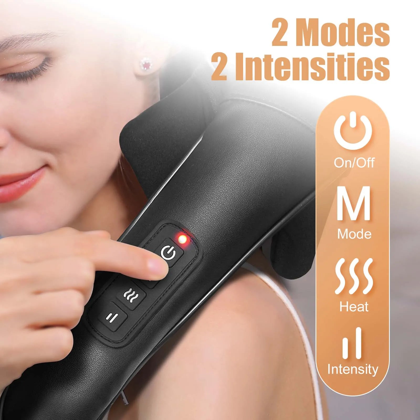 Masgre Cordless Shiatsu Back & Neck Massager with Heat — 3D Deep-Tissue Pillow — view 6 of recovery & massage