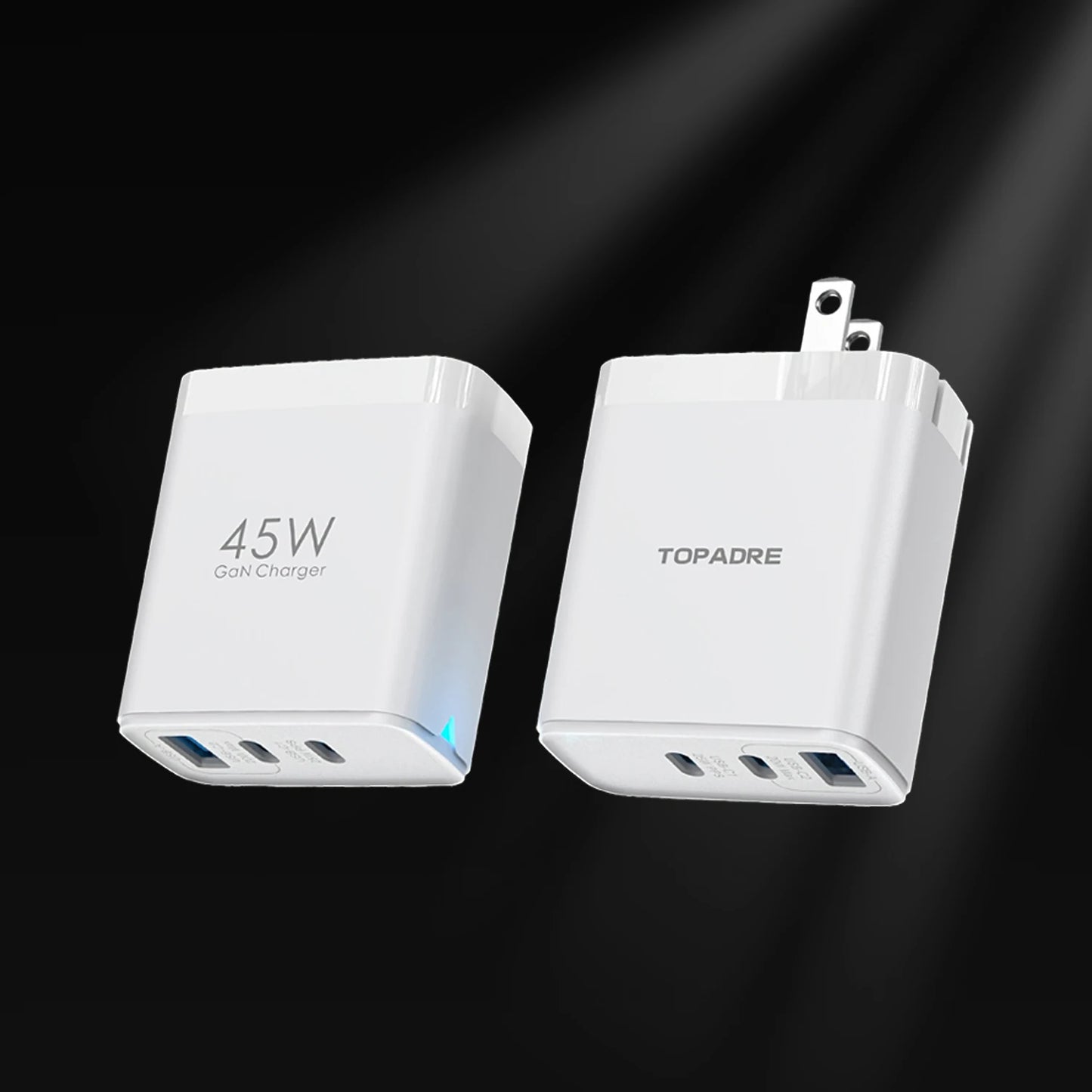 2-Pack 45W 3-Port USB Wall Charger — Quick Travel Fast Charge Adapter — view 8 of chargers & cables