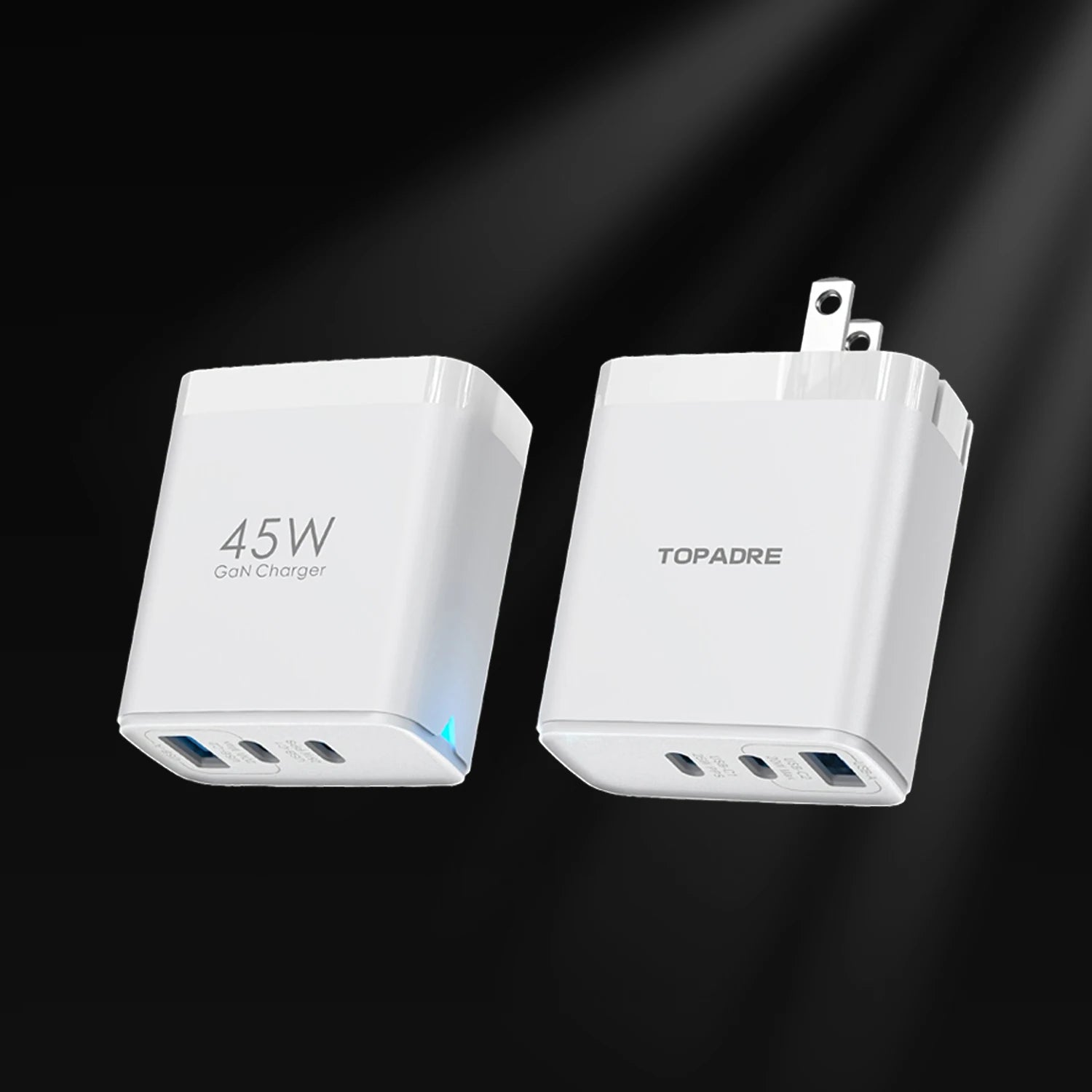2-Pack 45W 3-Port USB Wall Charger — Quick Travel Fast Charge Adapter — view 8 of chargers & cables