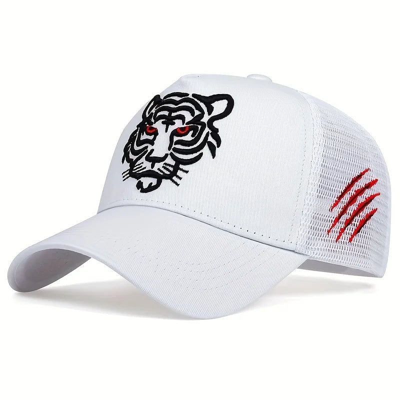 Tiger Head Embroidery Baseball Cap - Adjustable Outdoor Sun Hat for Spring & Autumn — view 4 of baseball caps