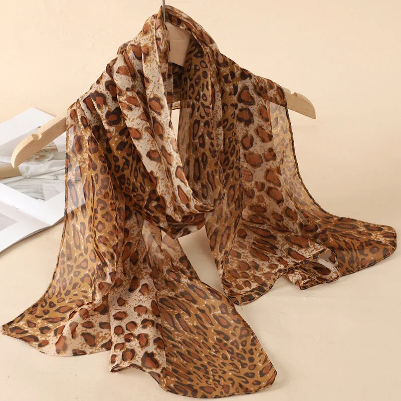 Printed Chiffon Scarf — Lightweight Sun-Protection Beach Shawl Wrap