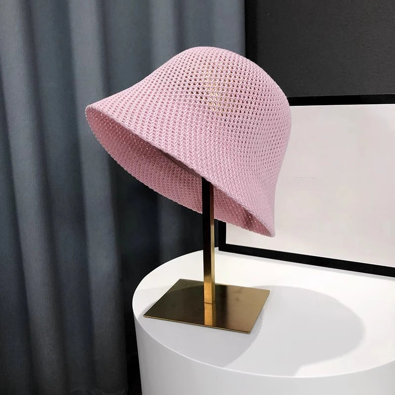 Women's Breathable Bucket Sun Hat, Foldable Panama Beach Cap — view 11 of hats