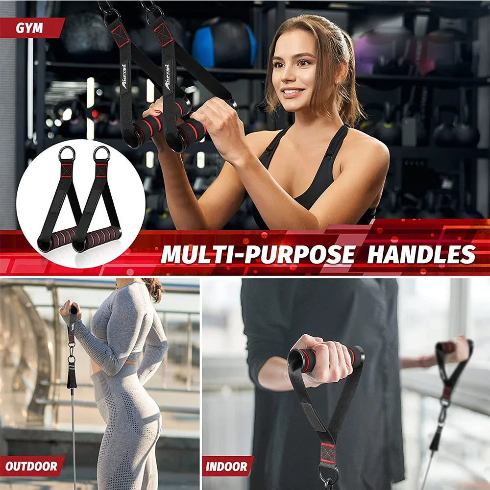 Resistance Bands — Pulley Strap Handle Bar Attachment, Home Gym Cable Station — view 6 of sports & fitness