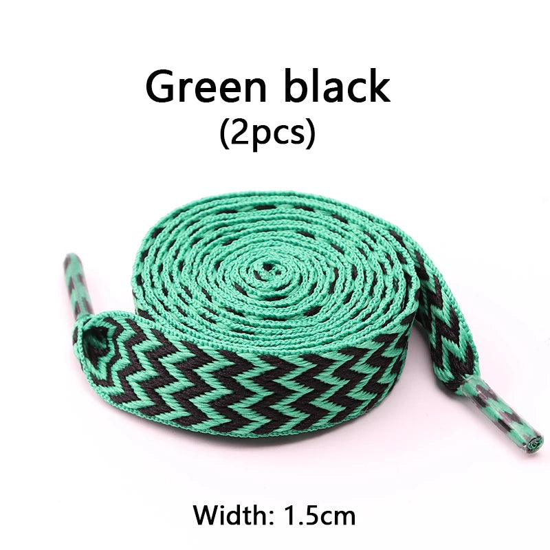 Designer-Look Flat Shoelaces — Chevron Pattern Sneaker Laces — view 10 of shoe accessories