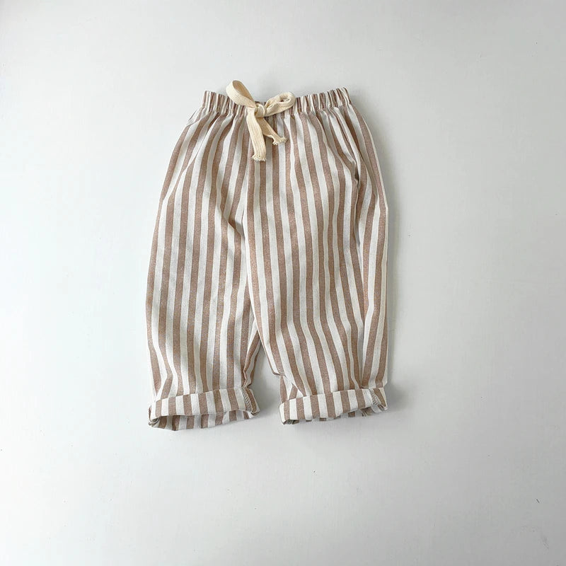 Toddler Linen Cotton Shorts - Breathable Summer Stripe Shorts for Kids — view 14 of toddler apparel