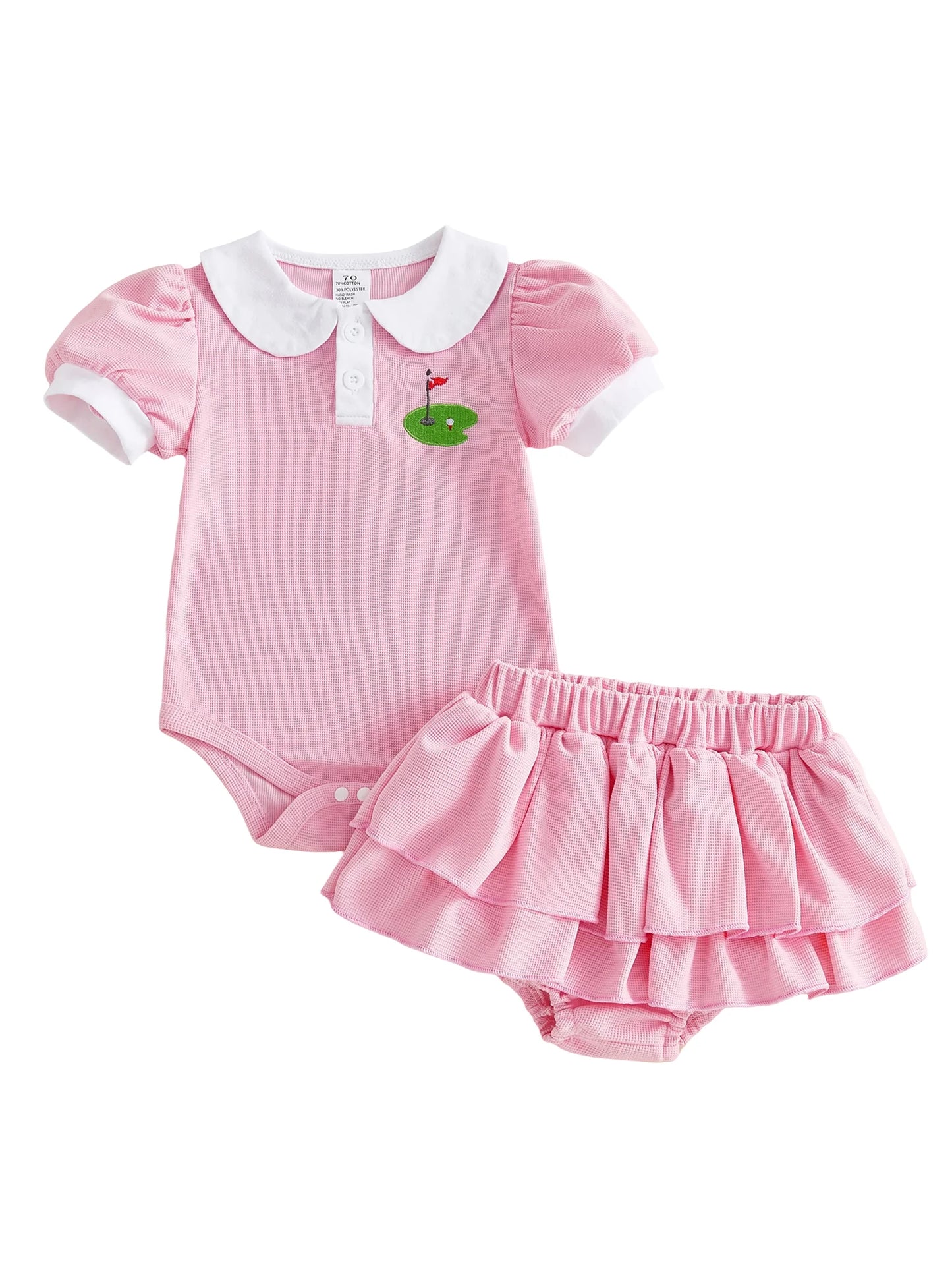 Toddler Girls Floral Ruffle Top & Shorts Set with Bow Headband (3-Piece) — view 1 of toddler sets