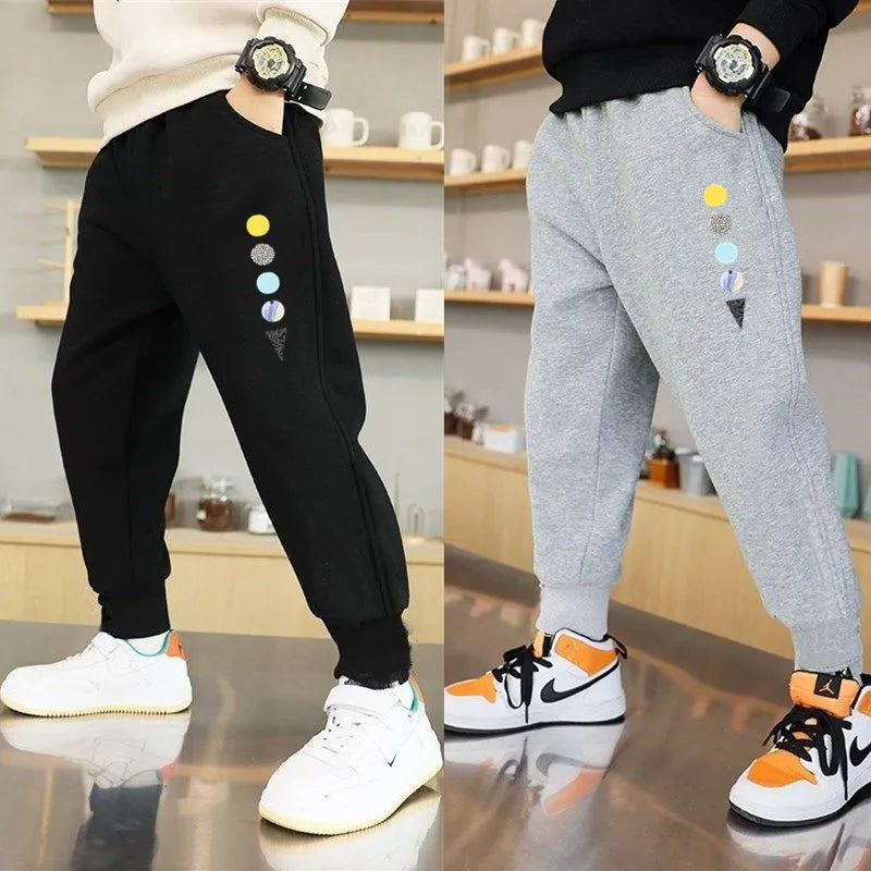 Spring Autumn Cotton Children Pants Baby Boys Leisure Sport Sweatpants 3-14 Year