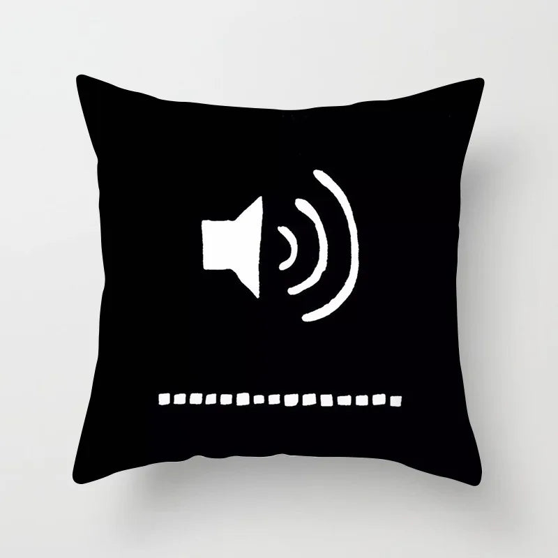 Black &amp; White Geometric Pillowcase &mdash; 45&times;45 cm Modern Sofa &amp; Office Cushion Cover