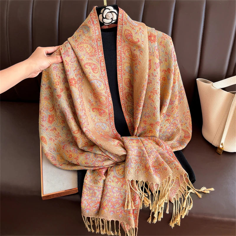 Pashmina Scarf in 58 Signature Shades — Cashmere-Feel Women's Tassel Shawl Wrap Color Stack
