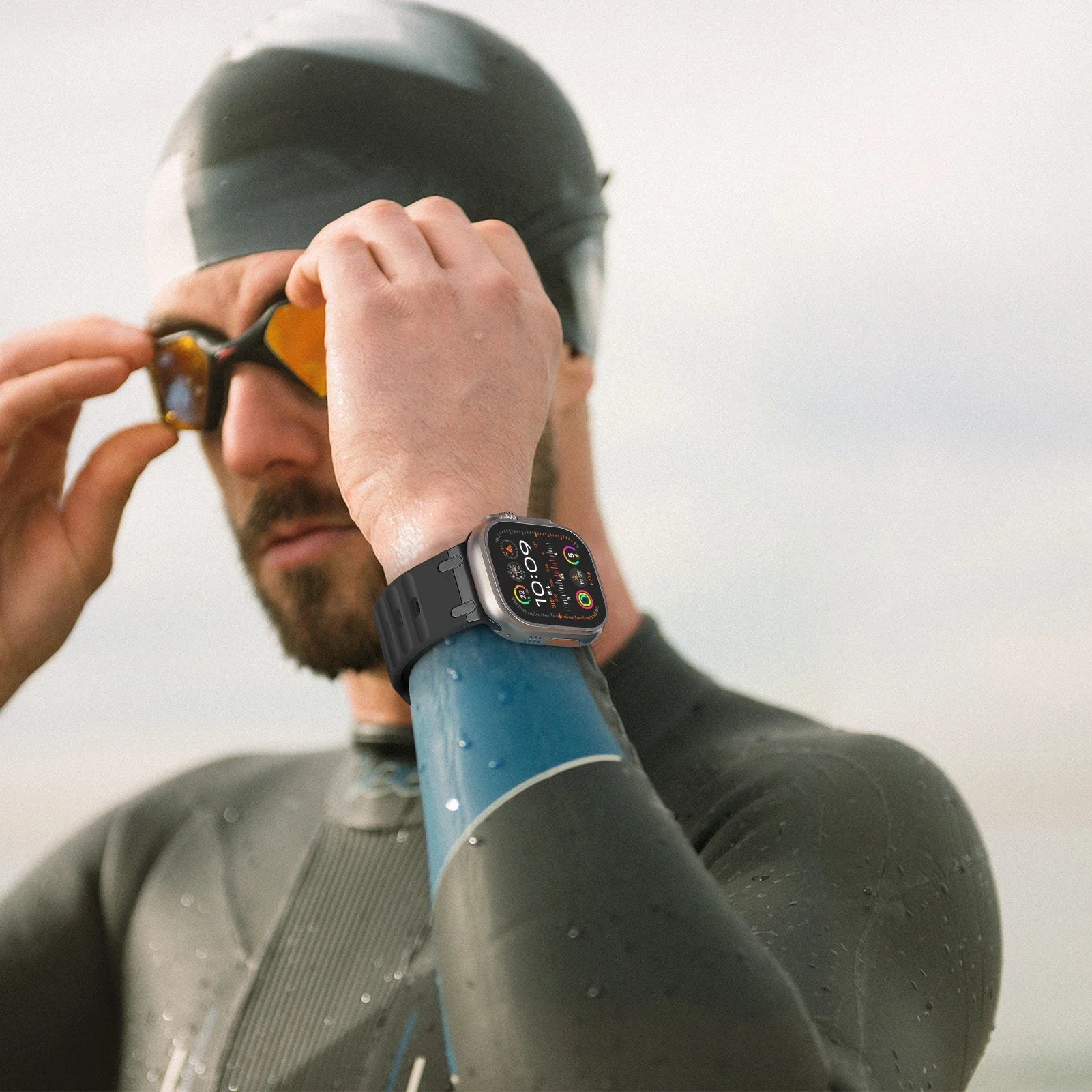 Sport Silicone Strap for Apple Watch Ultra — Stainless Connector Band 44/45/49mm — view 6 of watch straps
